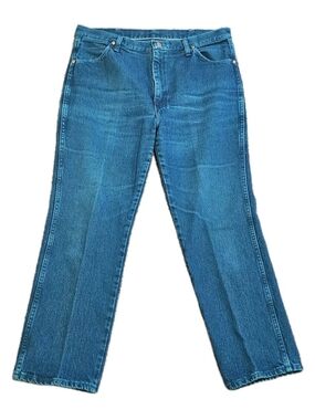 Vintage 80s Wrangler Jeans 936FRO Mens 38 X 30 USA Cowboy Cut Blue Perfect Condi